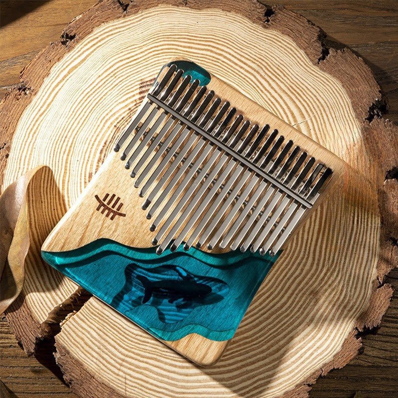 Kalimba 21 touches en bois de hêtre pour la méditation - Sons de guérison