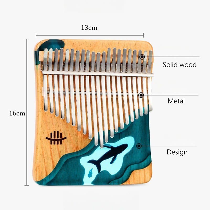 Kalimba 21 touches en bois de hêtre pour la méditation - Sons de guérison
