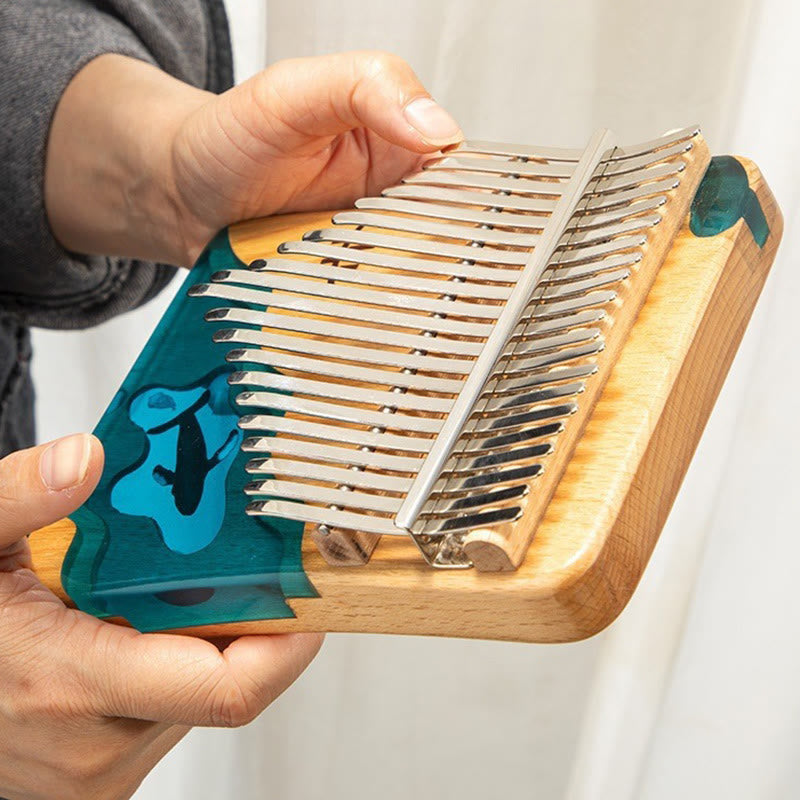 Kalimba 21 touches en bois de hêtre pour la méditation - Sons de guérison