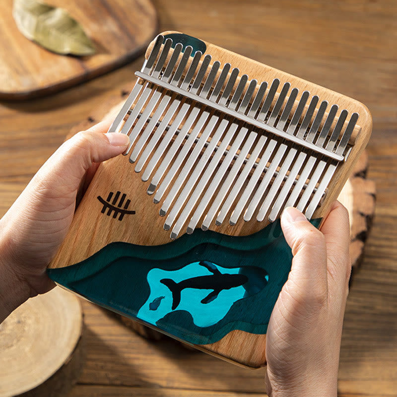 Kalimba 21 touches en bois de hêtre pour la méditation - Sons de guérison