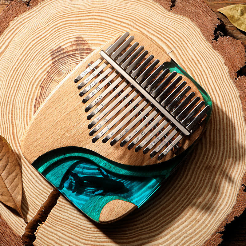 Kalimba 21 touches en bois de hêtre pour la méditation - Sons de guérison