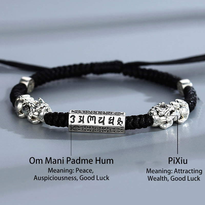 Bracelet PiXiu en cuivre Om Mani Padme Hum pour la chance
