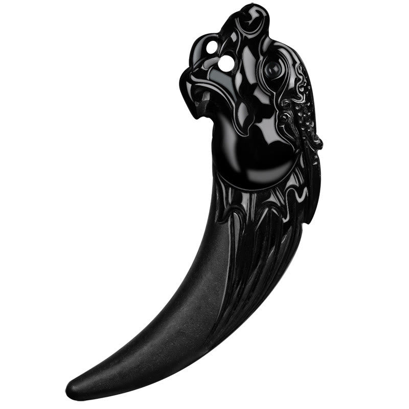 Collier dragon en jade noir pour la protection et l'énergie calme