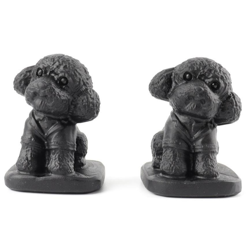 Figurine de chien sculptée en cristal d'obsidienne noire de 4,3 cm