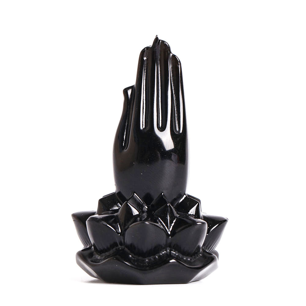 Black Obsidian Hand Carving Crystal Decor 2.86" Sculpture