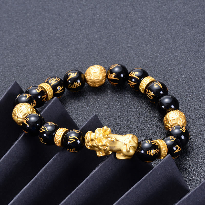 Bracelet de protection PiXiu en obsidienne noire