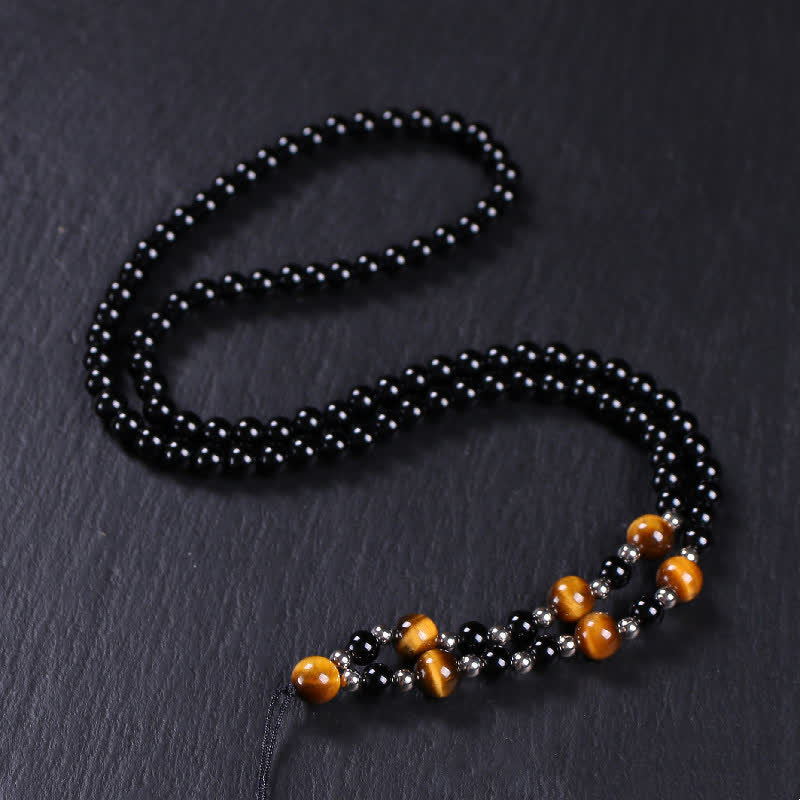 Collier Yin Yang en obsidienne noire | Purification et équilibre