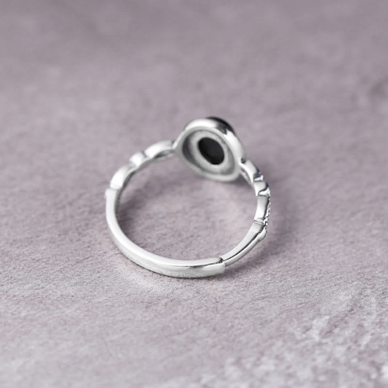 Bague porte-bonheur en onyx noir et argent sterling 925 – Protection et force