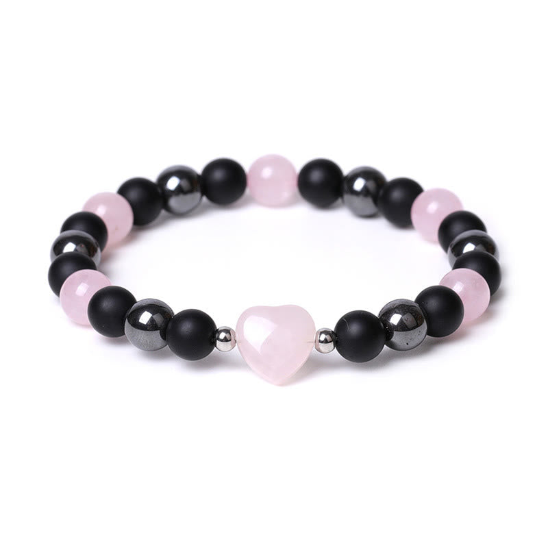 Bracelet de protection en onyx noir et œil de tigre, perles de 8 mm