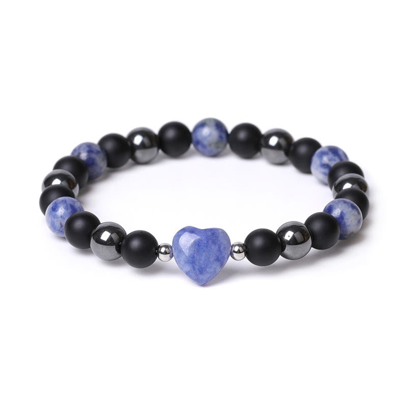 Bracelet de protection en onyx noir et œil de tigre, perles de 8 mm