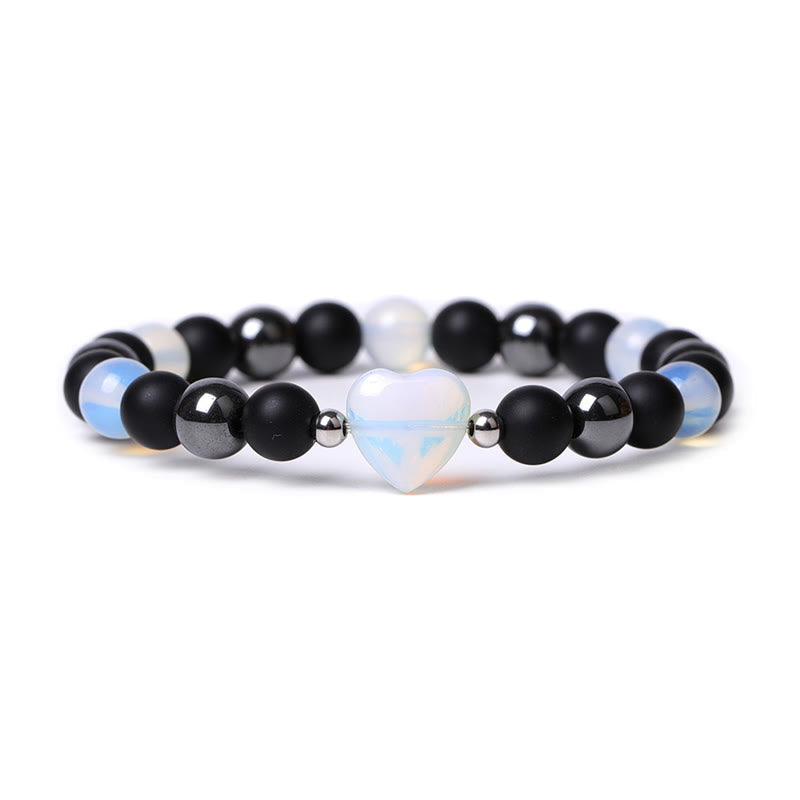Bracelet de protection en onyx noir et œil de tigre, perles de 8 mm