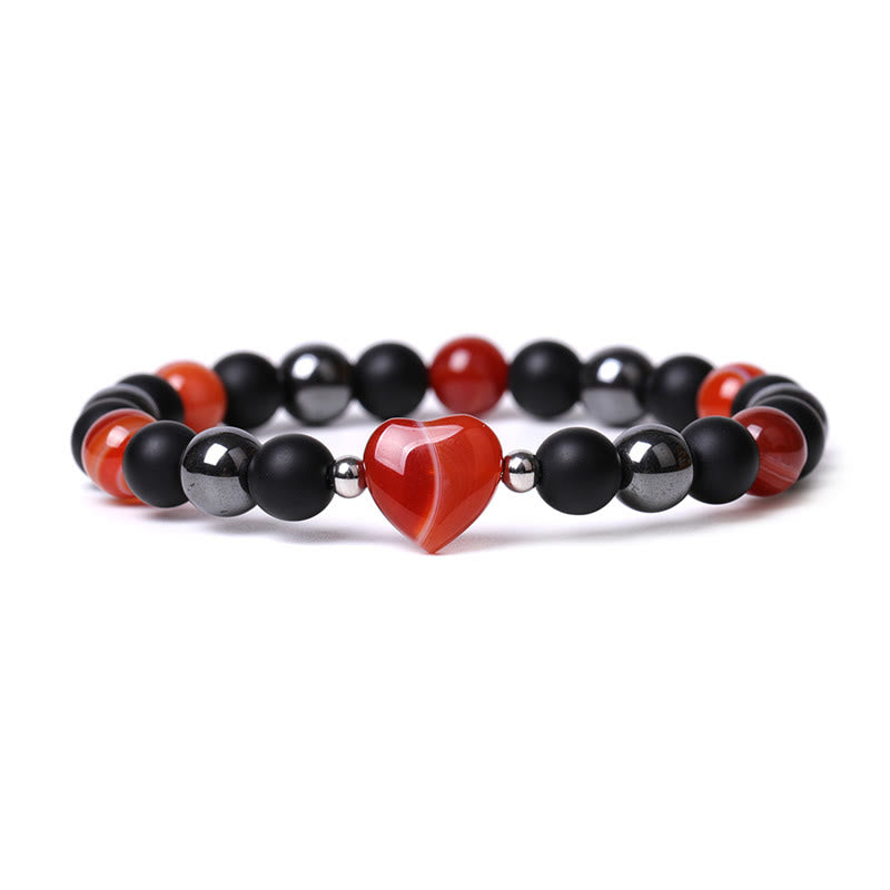 Bracelet de protection en onyx noir et œil de tigre, perles de 8 mm