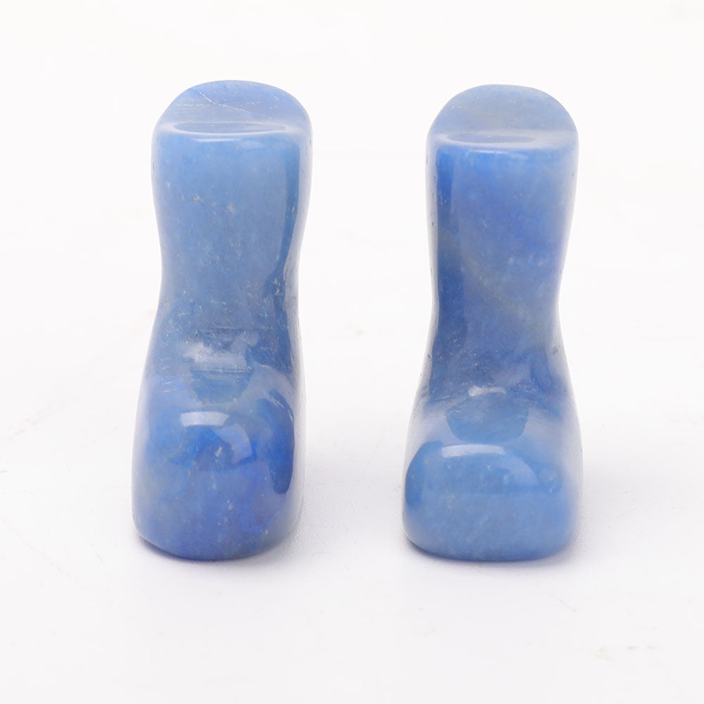 Ensemble de figurines en cristal d'aventurine bleue, bottes de 3,8 cm