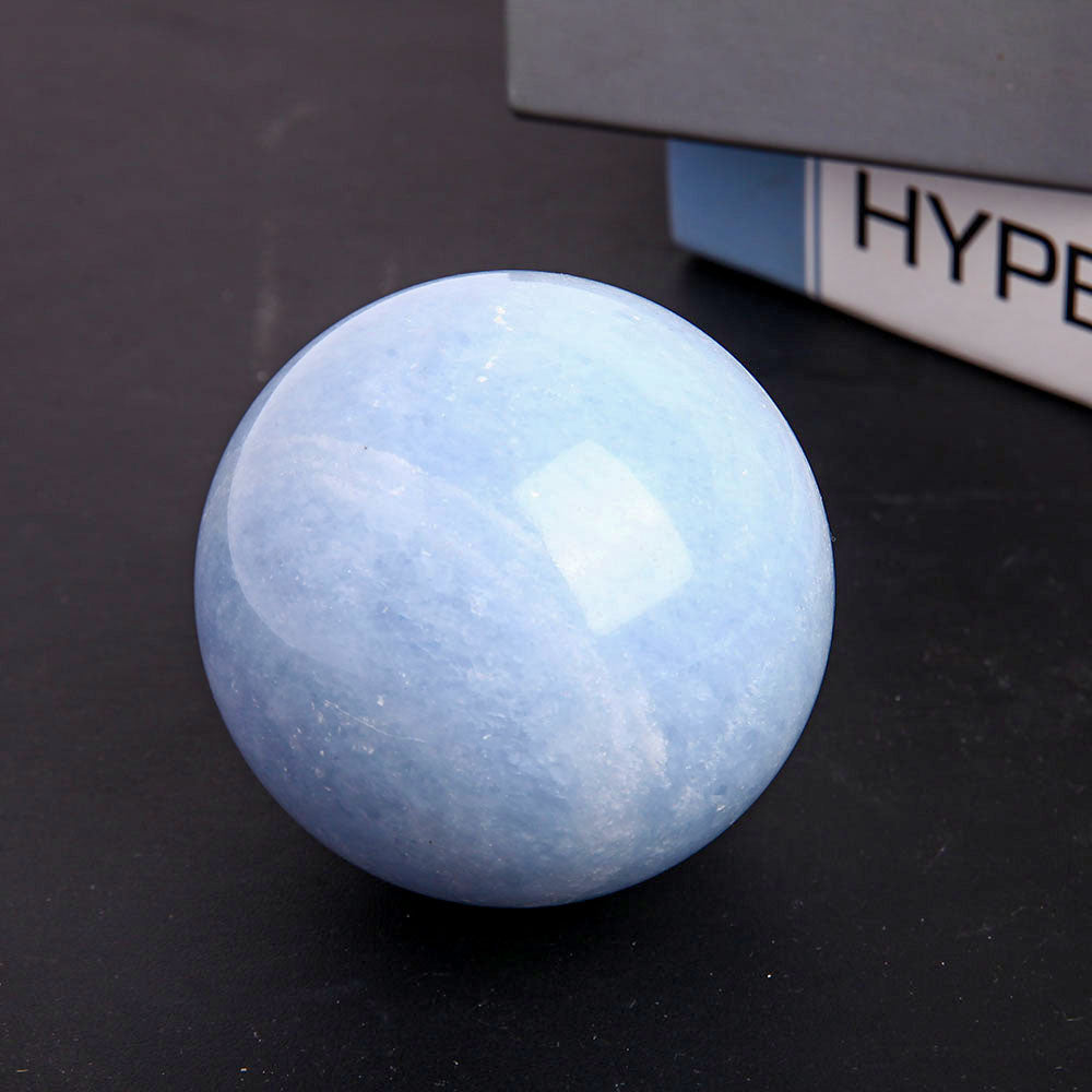 Sphère de cristal de calcite bleue 75-85 mm Orbe de guérison