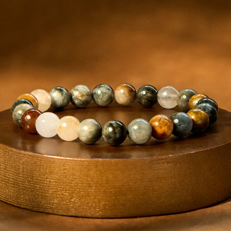 Bracelet de confiance en pierre œil d'aigle bleu