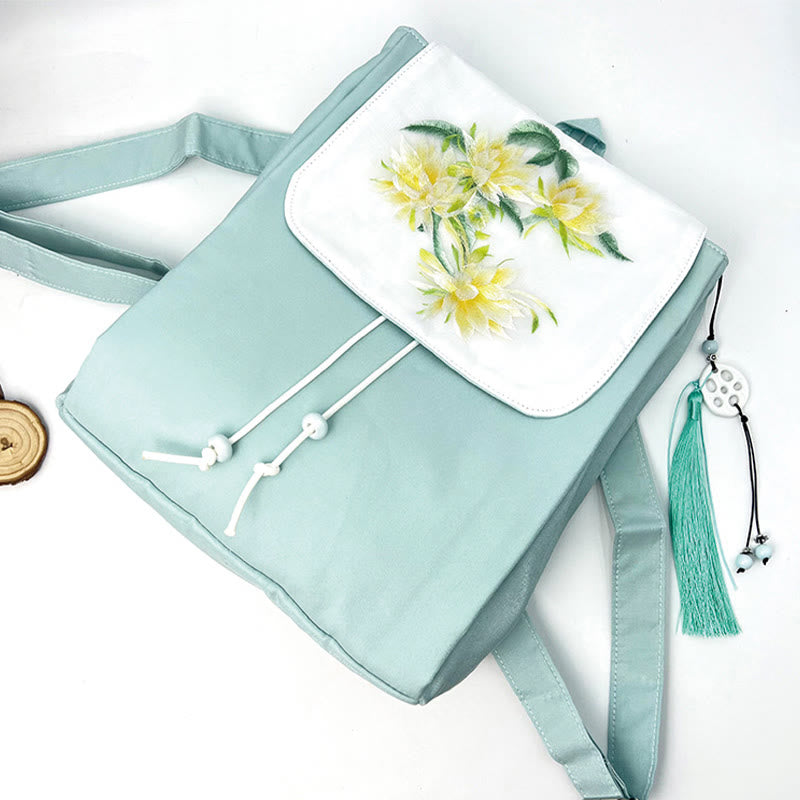 Sac à dos en toile Epiphyllum bleu pour accessoires