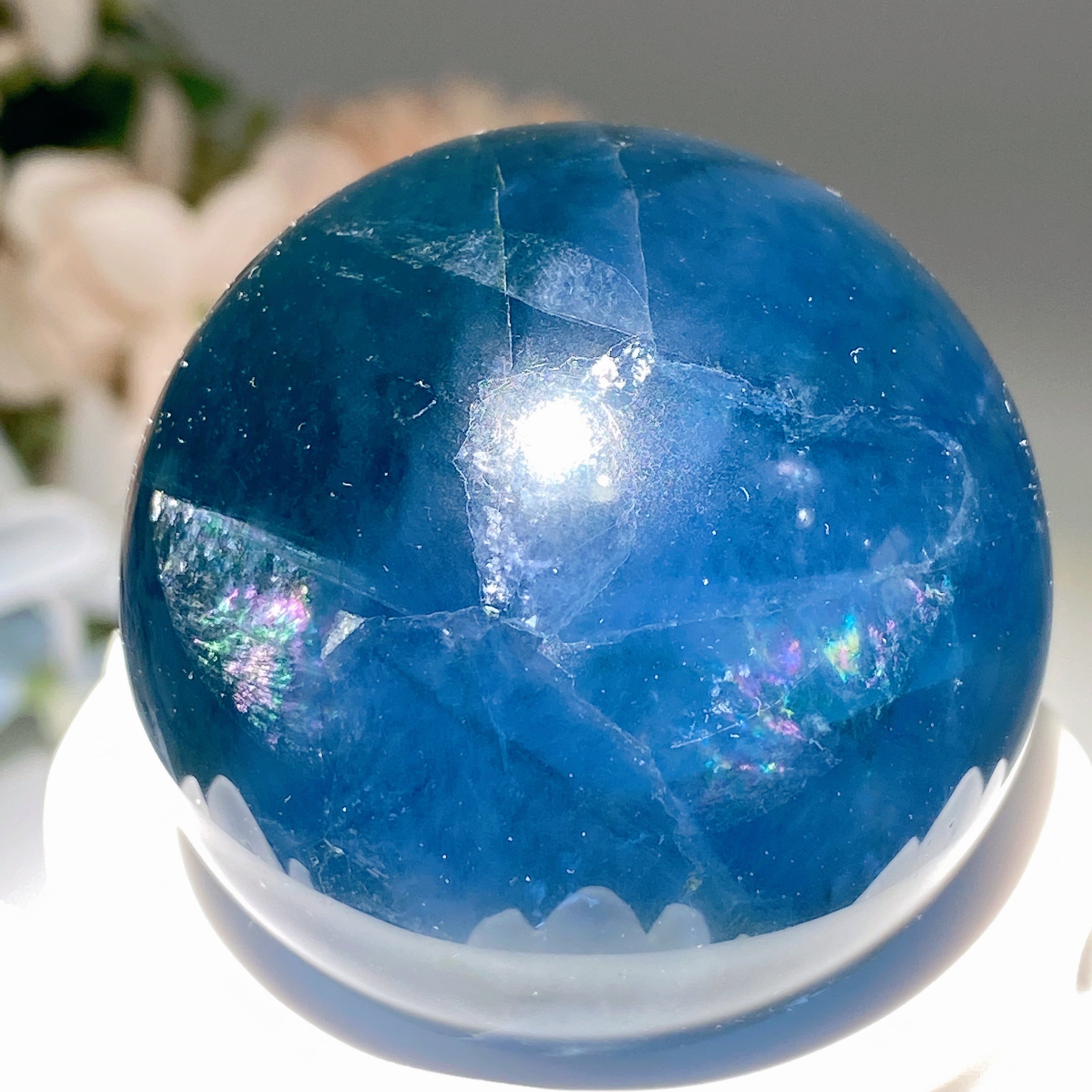 Blue Fluorite Crystal Sphere 1.5-2.0 Inch Healing Orb