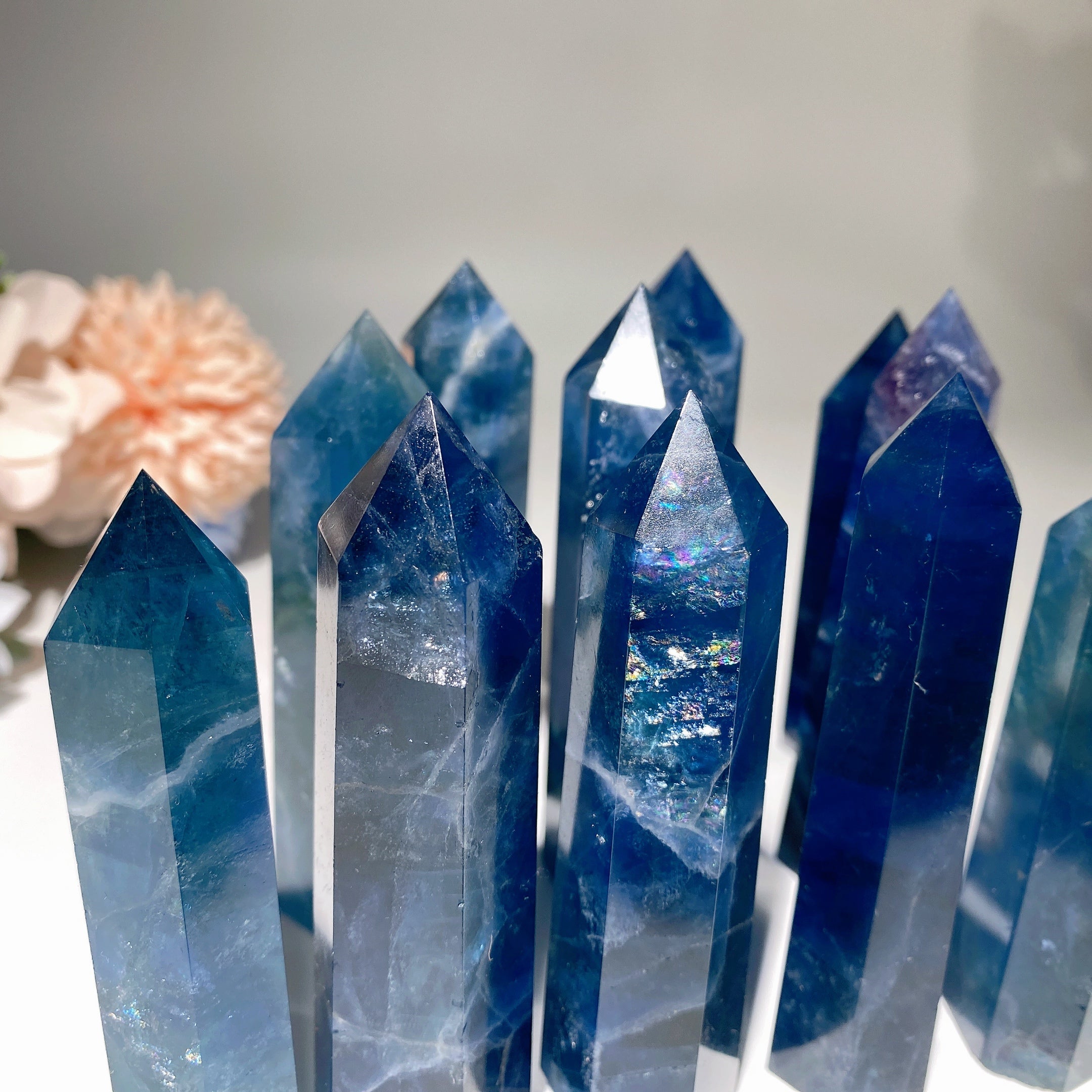 Blue Fluorite Healing Crystal Points 2.5-4.0 Inches