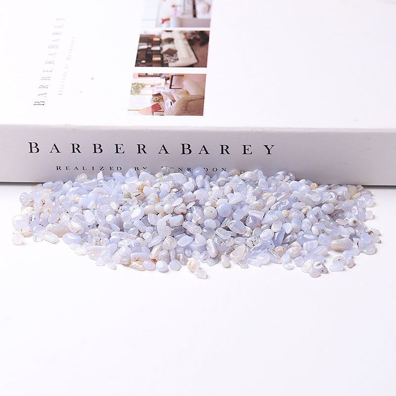 Pierres roulées d'agate dentelle bleue de 5 à 9 mm pour la guérison