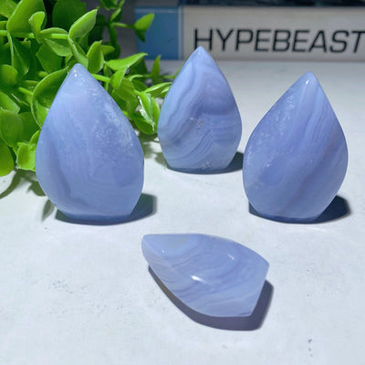 Sculptures en agate dentelle bleue, formes en cristal de 1,3 à 4,5 pouces