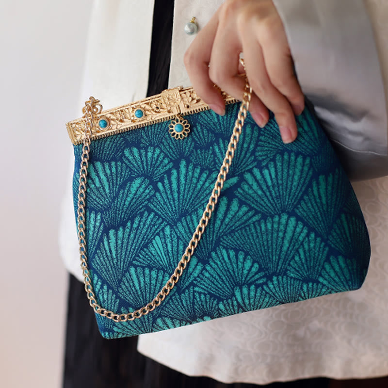 Sac bandoulière à chaîne en métal Blue Lines | Accessoire spirituel