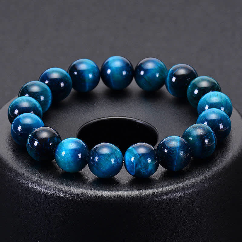 Bracelet de protection et de guérison en œil de tigre bleu