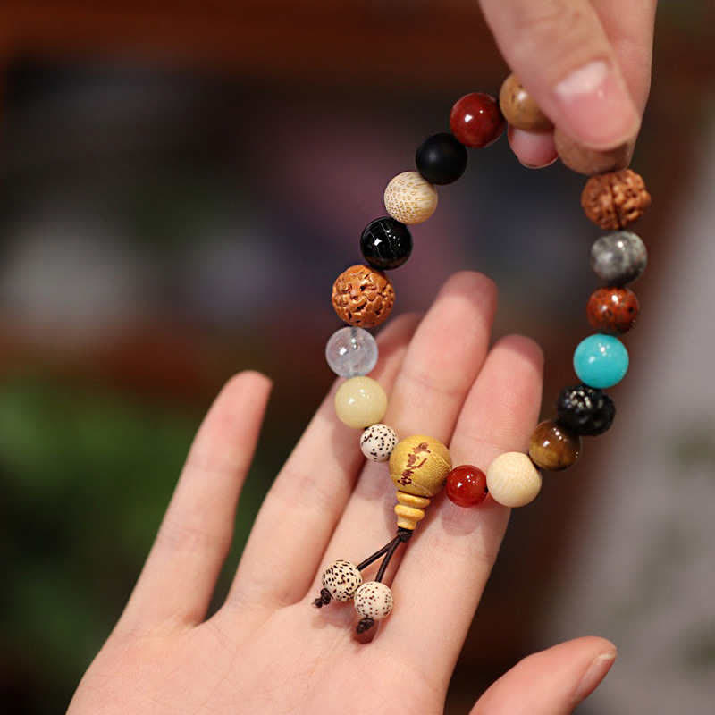 Bracelet Mala de Sagesse en Agate Graine de Bodhi pour l'Harmonie