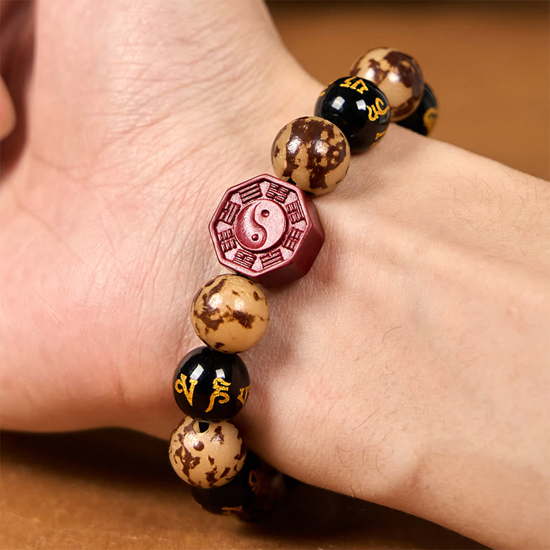 Bracelet calme au cinabre Bodhi Seed Om Mani Padme Hum