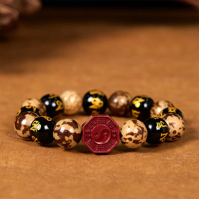Bracelet calme au cinabre Bodhi Seed Om Mani Padme Hum