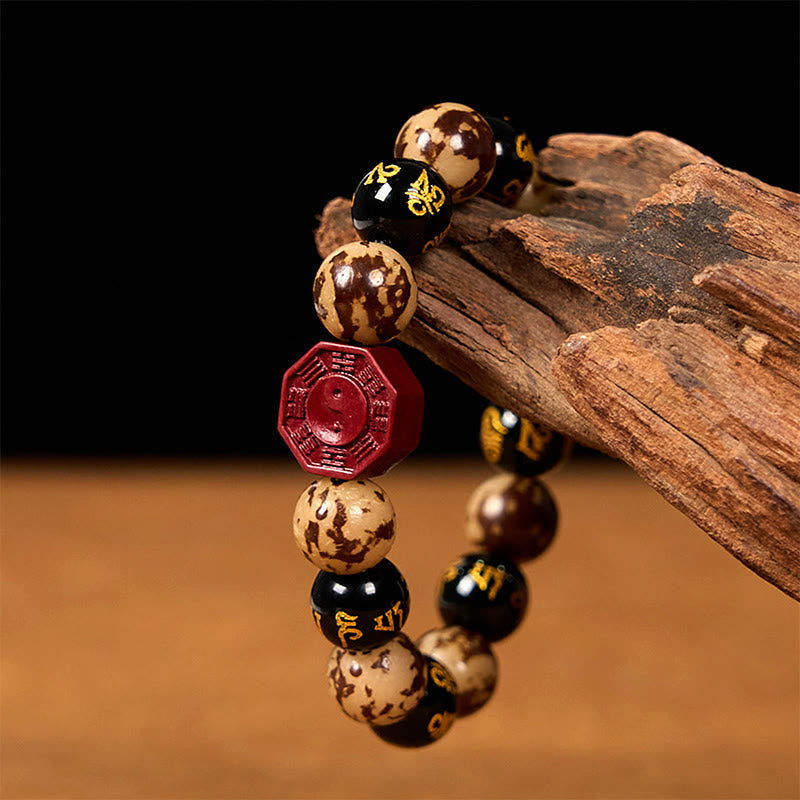 Bracelet calme au cinabre Bodhi Seed Om Mani Padme Hum