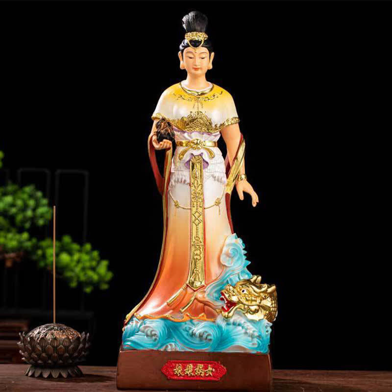 Statue de Bouddha en résine Bodhisattva Nuwa pour la protection de la maison