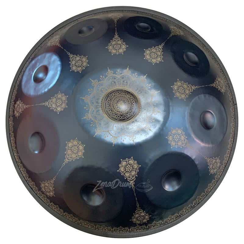C Major Handpan Drum with ornate mandala patterns for sale at 432Hz frequency