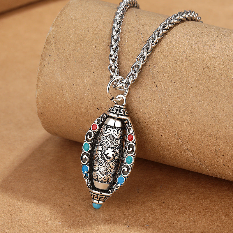 Collier pendentif rotatif Om Mani Padme Hum | Pureté