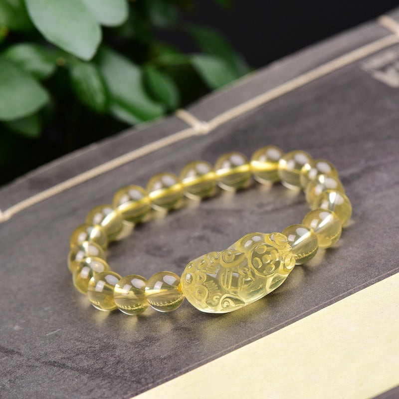 8mm Citrine PiXiu Bracelet for Wealth & Prosperity