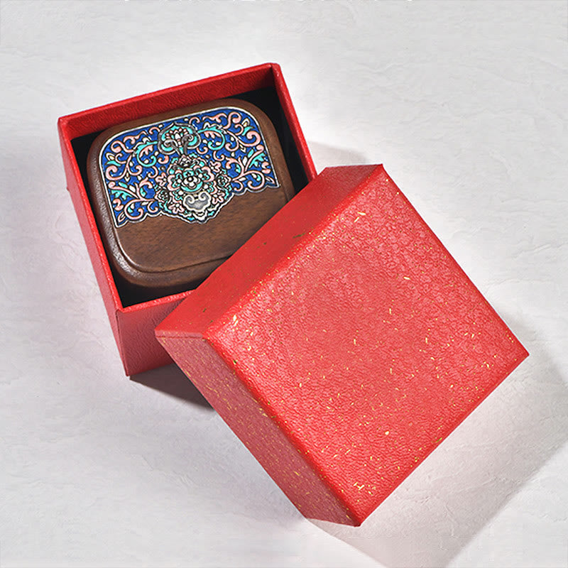 Boîte de rangement pour bagues et bijoux en bois de noyer noir faite à la main