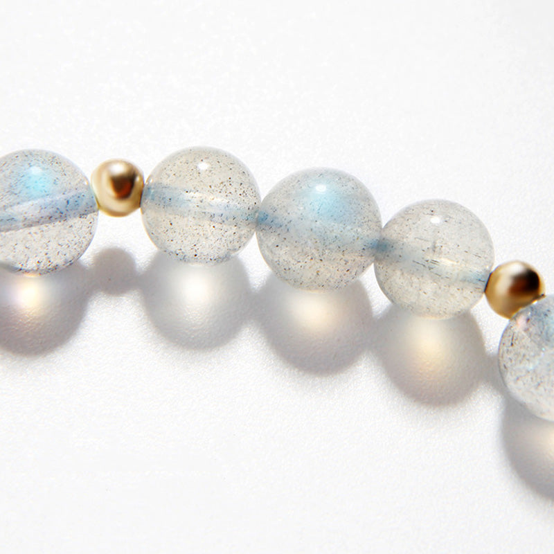 Bracelet Pixiu en quartz fraise et pierre de lune pour la richesse et l'amour