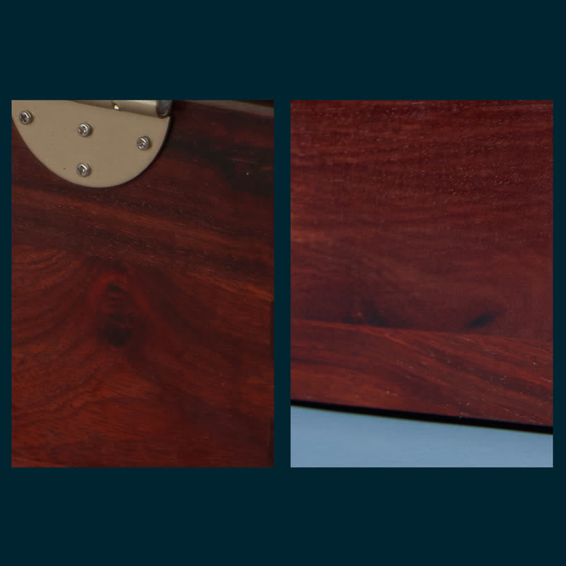 Coffret à bijoux en palissandre fait main, grande taille, verrouillable, 25,5 cm