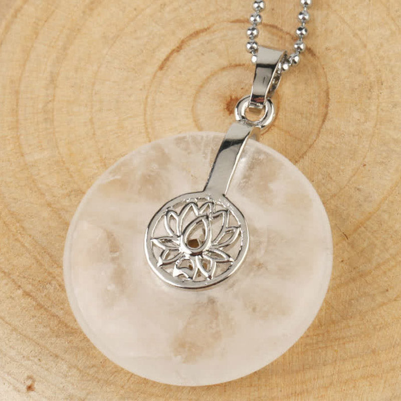Collier de guérison en cristal d'améthyste rose lotus