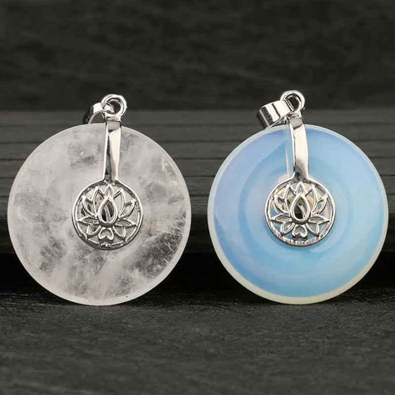 Collier de guérison en cristal d'améthyste rose lotus