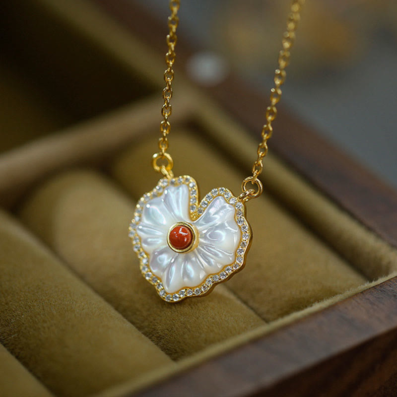 Collier spirituel en argent sterling 925 avec agate rouge Tridacna et lazurite