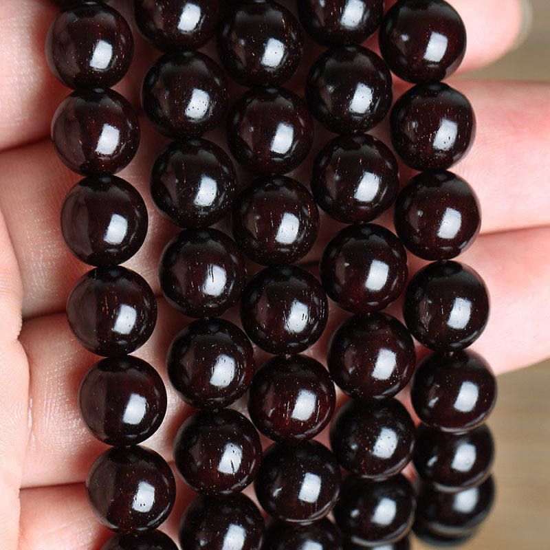 Bracelet de protection en bois de santal rouge à petites feuilles de 10 mm