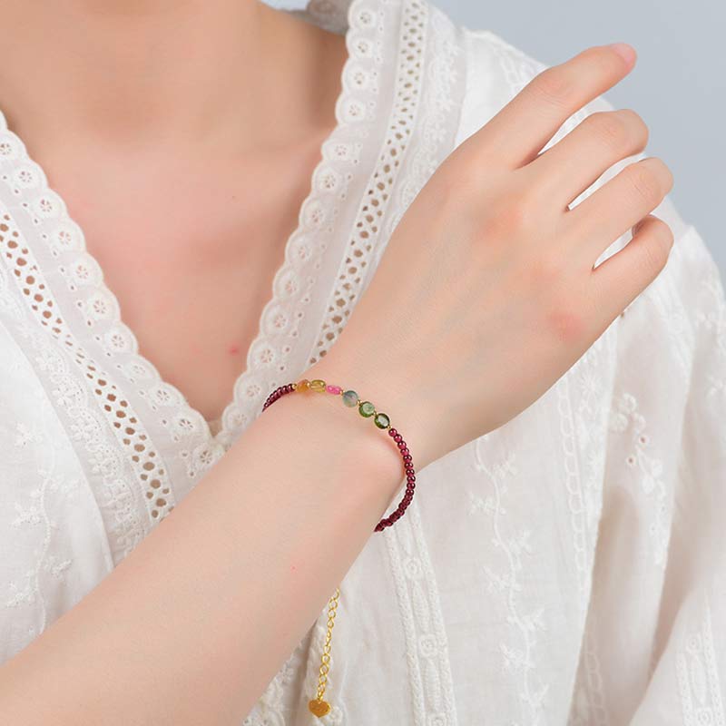 Bracelet de cheville de protection en tourmaline grenat pour l'équilibre