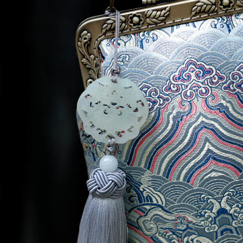 Petit sac bandoulière bleu vagues océan avec chaîne en métal