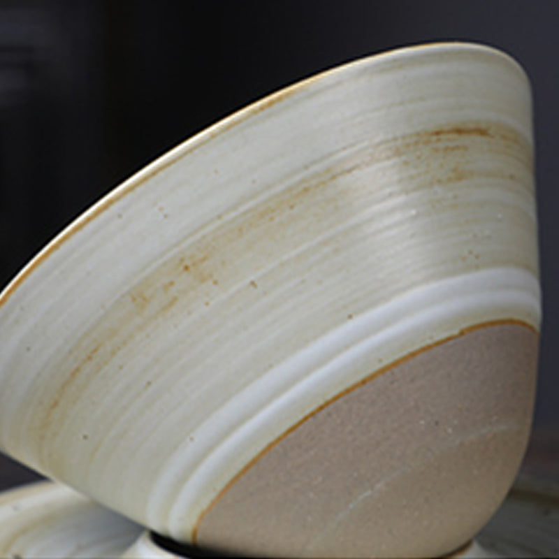 Ceramic Planet Design Coffee Mug with Saucer - Rough Pottery