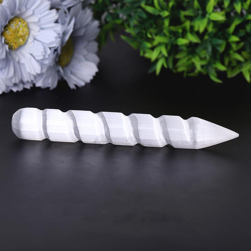 Baguette de cristal de sélénite de 6 pouces – Paix et clarté