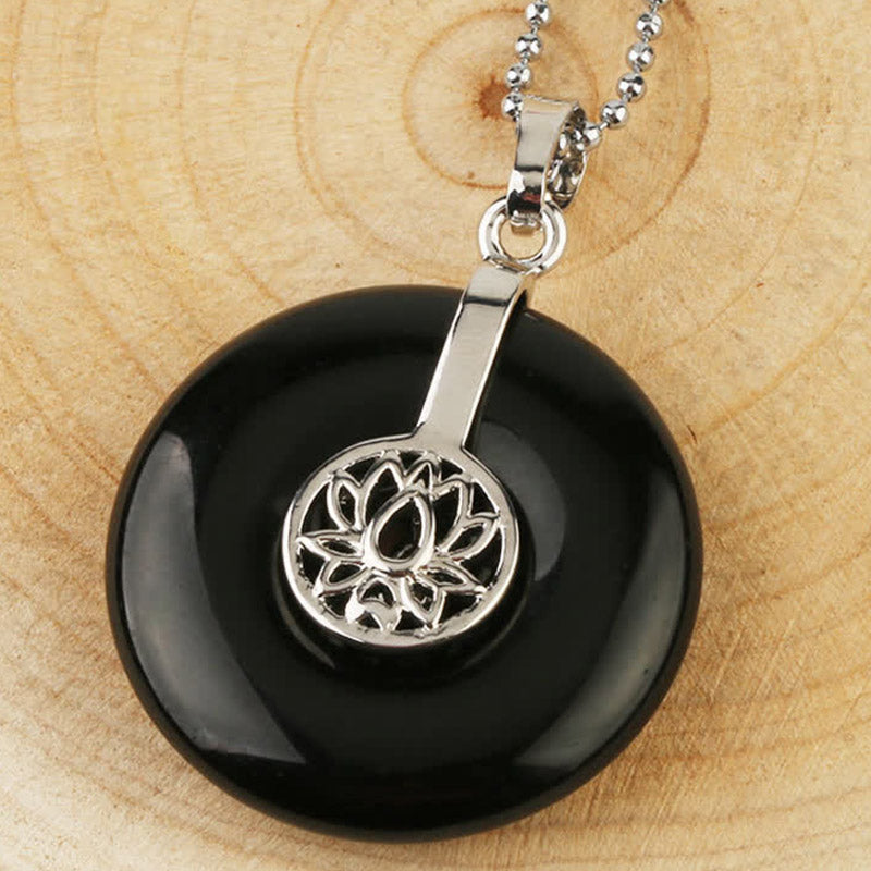 Collier de guérison en cristal d'améthyste rose lotus