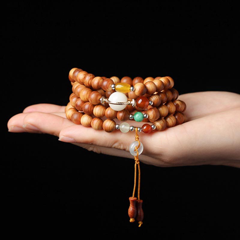 8mm Tibetan Rosewood Mala Necklace Bracelet for Healing