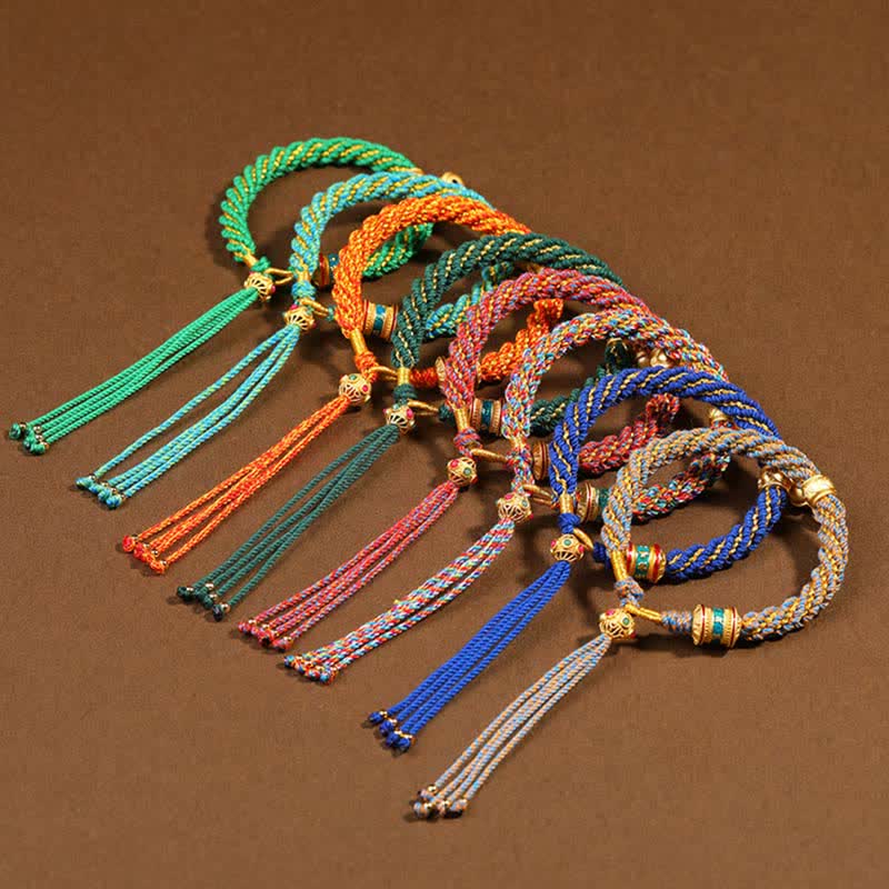 Tibetan Handmade Luck Protection Thangka Prayer Bracelet