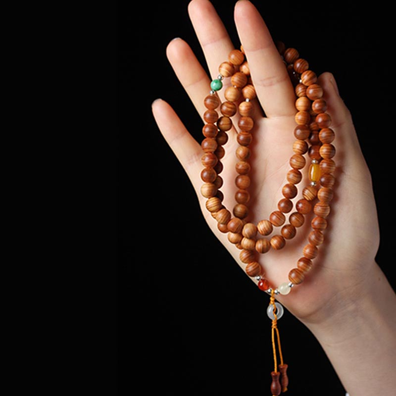 8mm Tibetan Rosewood Mala Necklace Bracelet for Healing