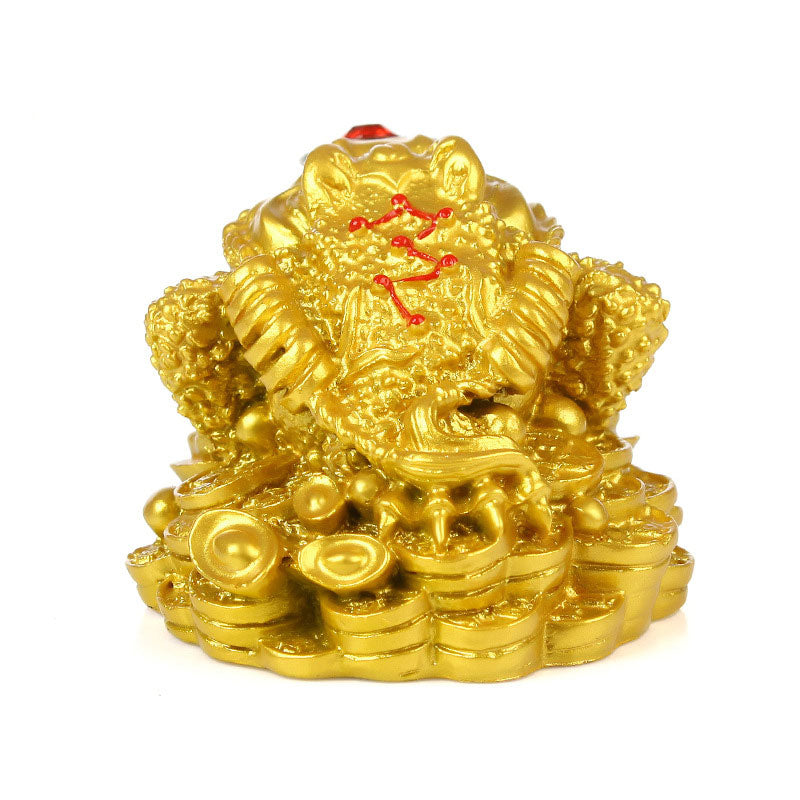 Figurine en résine Feng Shui Wealth Lucky Frog pour la prospérité